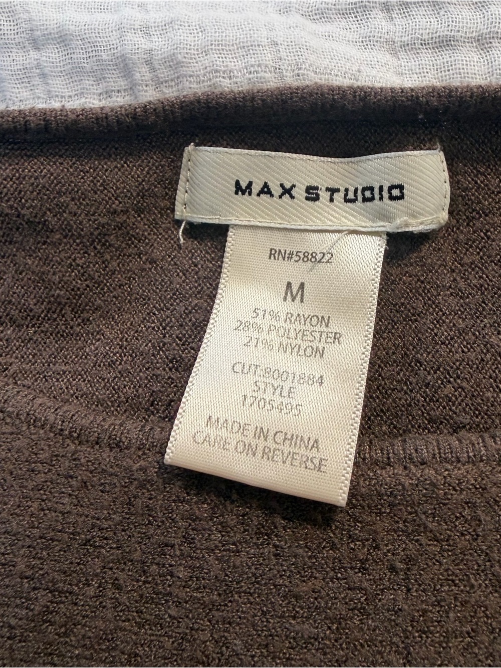 Max Studio Brown Ruched Drawstring Sleeve Top – Size M - Picture 4 of 7